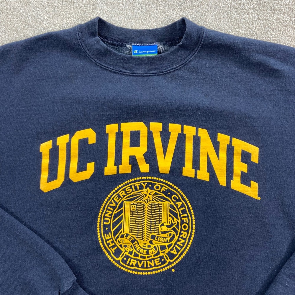 Champion Sweatshirt Mens Medium Navy UC Irvine Anteaters Eco Fleece Crewneck